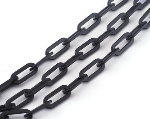 Oval Link Chain Black Painted alloy 20x9mm OZ650