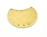 Cut Circle (optional holes) raw brass 28x24mm charms , findings earring oz2999-330