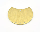 Brushed Cut Circle (optional holes) streaked raw brass 35x32mm charms , findings earring oz3001-550