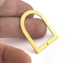 Semi Circle Rectangle (optional holes) Connector Charms Raw Brass 35x28mm 0.8mm thickness Findings  OZ2770-220