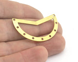 Semi Circle Geometric (optional holes) Charms Raw Brass 38x23mm 0.8mm thickness Findings  OZ2772-220