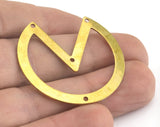 Geometric Cut Circle (Optional Holes) Charms Raw Brass 34x37mm 0.8mm thickness Findings  OZ2773-280
