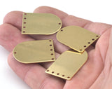 Semi Circle Rectangle Connector Charms Raw Brass 28x21mm 0.8mm thickness Findings  OZ2762-360