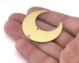 Crescent Connector Charms 2 holes Copper Stainless steel Raw Brass 42x39mm 0.8mm thickness Findings 2766-560