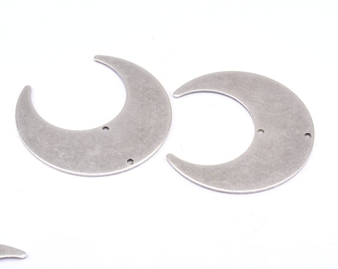 Crescent Connector Charms 2 Holes antique silver plated Brass 42x39mm 0.8mm thickness Findings  OZ2766-560
