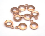Middle Hole Round Disc with Loop 8mm (11x8mm) Stamping blank tag shape Raw copper OZ3034-30
