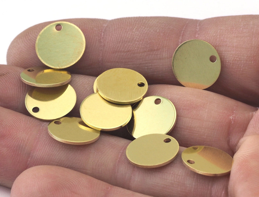 Coin Round Disc 12mm Stamping blank tag shape Raw Brass OZ3037-75
