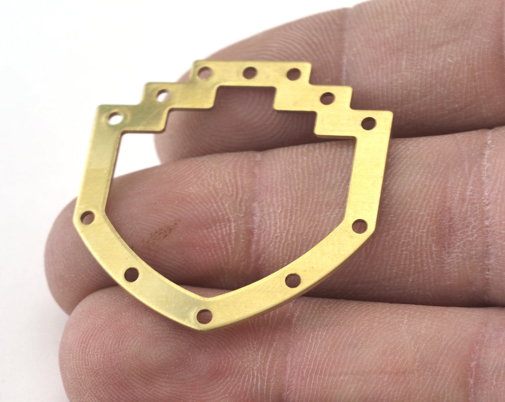 Geometric Connector (Optional holes) Charms Raw Brass 33x33mm 0.8mm thickness Findings OZ3051-222