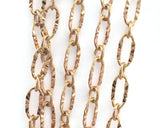 Oval soldered textured (faceted) cable chain Raw Brass  3.2mm  Z153
