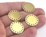 Circle tag connector raw brass 20mm (0.5mm thickness) Charms ,Findings OZ2803-110