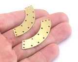 Curved raw brass (optional holes) 50mm connector charms , findings earring OZ2817-290