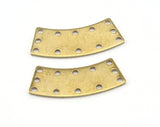 Curved raw brass (optional holes) 28x12mm connector charms , findings earring OZ2818-155