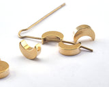 Crescent Moon gold plated pendant 9.5mm (3mm thickness) (1.5mm hole) raw brass Findings Charms oz395