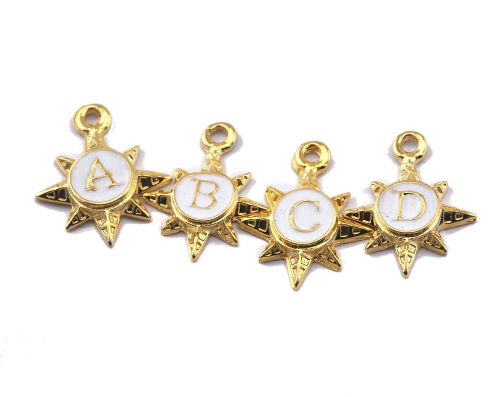 Star initial letters 22mm (enamel) gold plated 2854