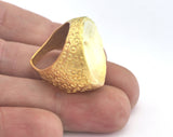 Adjustable Ring Matte Gold Plated Brass (19mm 9US inner size) Oz3081