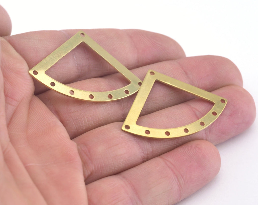 Triangle raw brass 27x39mm connector charms , findings earring oz2860-190