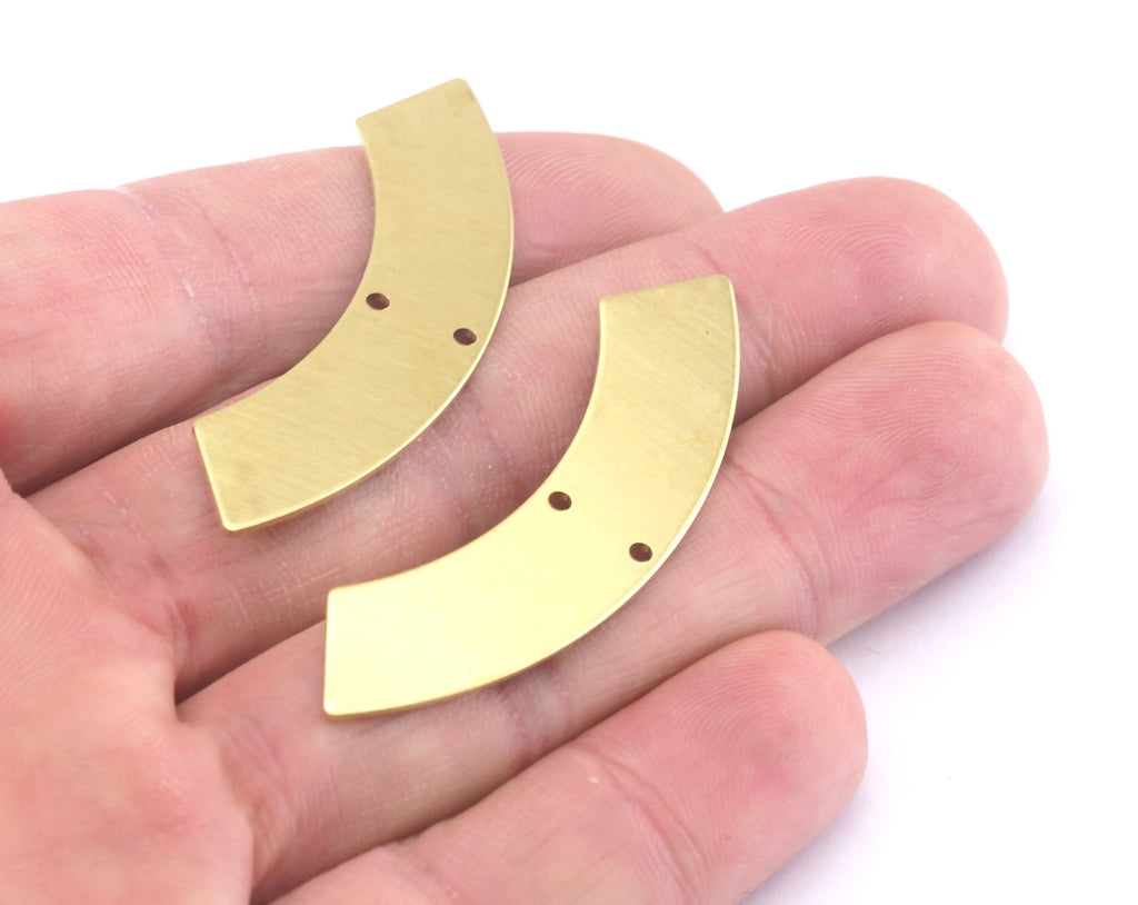 Curved raw brass 50mm connector charms , findings earring OZ2861-290