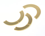 Ushape semi circle 50x25x0.8mm gold plated brass   SCS 1590MT4 4 holes