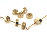 Hexagonal end caps Gold Plated Brass 6x3mm 5mm inner , ENC5 oz2786