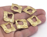 Hammered Square Charms raw brass 21mm charms , findings earring oz2903-110