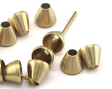 cone end caps raw brass 6x6.8mm (Caps inner  5.5mm)(Top hole 2.6mm) ENC5 OZ3099