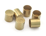 Cord End Caps Raw brass 13x12mm (11mm inside diameter) Leather Cord Terminator cord  tip ends, ribbon end, ENC11 OZ3102