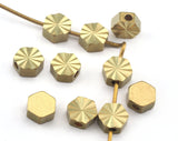 Cylinder Faceted Beads Brass 6x3mm 2 hole spacer Hexagonal Findings OZ3114