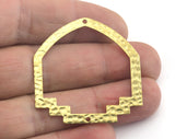 Hammered Geometric Connector (Optional holes) Charms Raw Brass 40x40mm 0.8mm thickness Findings OZ3129-255