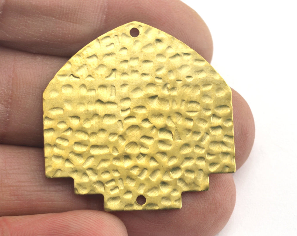 Hammered Geometric Connector (Optional holes) Charms Raw Brass 33x33mm 0.8mm thickness Findings OZ3134-515
