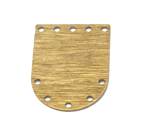 Brushed Semi Circle Rectangle (Optional holes) Charms Raw Brass 28x21mm 0.8mm thickness Findings  OZ3534-360