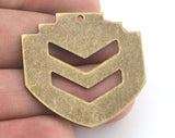 Geometric Chevron Tag (Optional holes) Charms Antique Bronze Plated Brass 33x33mm 0.8mm thickness Findings OZ3119-455