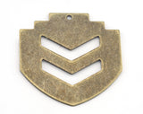 Geometric Chevron Tag (Optional holes) Charms Antique Bronze Plated Brass 33x33mm 0.8mm thickness Findings OZ3119-455