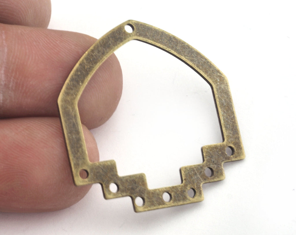 Geometric Connector (Optional holes) Charms Antique Bronze Plated Brass 33x33mm 0.8mm thickness Findings OZ3118-230