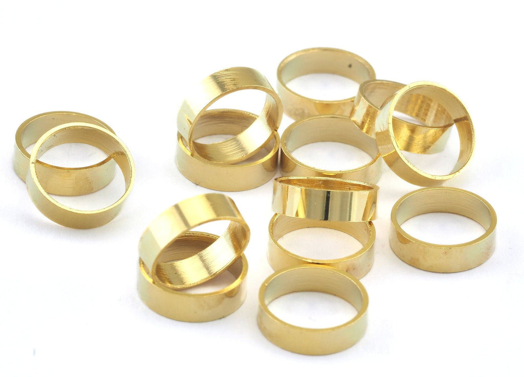 Round ring Shiny Gold Plated brass 10x3mm finding cylinder OZ1435