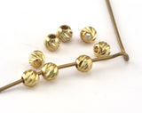 Faceted Gold Plated Brass Sphere 4mm  (hole 1,5mm 15 gauge) Charms,Pendant,Findings spacer bead bab1 oz3759