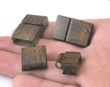 Magnetic clasp leather wood painted alloy cord 27x18x8mm LEATHER INNER: 15.5x5mm  MCL  Oz3011