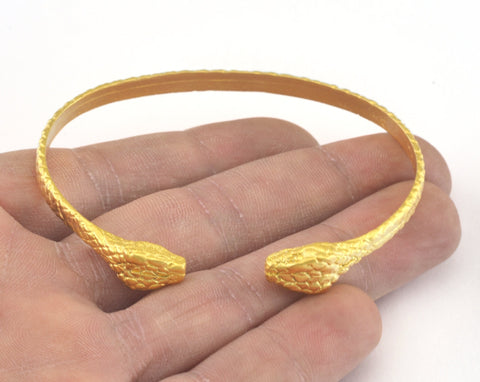 Snake Bracelet Matte Gold Plated Brass (64mm inner size - Adjustable ) OZ3159