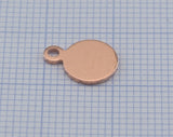 Coin Round Disc with Loop 12mm (15x12mm) Stamping blank tag shape Raw copper OZ3031-85
