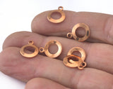 Middle Hole Round Disc with Loop 10mm (13x10mm) Stamping blank tag shape Raw copper OZ3035-40