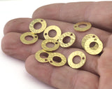 Middle Hole Round Disc 12mm Stamping blank tag shape Hammered Raw Brass OZ3043-52