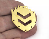 Geometric Chevron Connector (Optional holes) Charms Raw Brass 33x33mm 0.8mm thickness Findings OZ3053-455