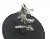 Ring Dragon Adjustable Ring Antique Silver plated brass (17.5mm 7US inner size - Adjustable ) OZ3249