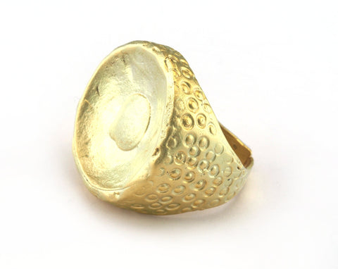Adjustable Ring Matte Gold Plated Brass (19mm 9US inner size) Oz3081