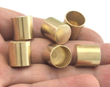 Cord End Caps Raw brass 13x12mm (11mm inside diameter) Leather Cord Terminator cord  tip ends, ribbon end, ENC11 OZ3102