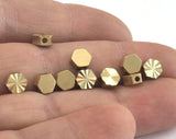 Cylinder Faceted Beads Brass 6x3mm 2 hole spacer Hexagonal Findings OZ3114