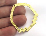 Hammered Geometric Connector (Optional holes) Charms Raw Brass 40x40mm 0.8mm thickness Findings OZ3129-255