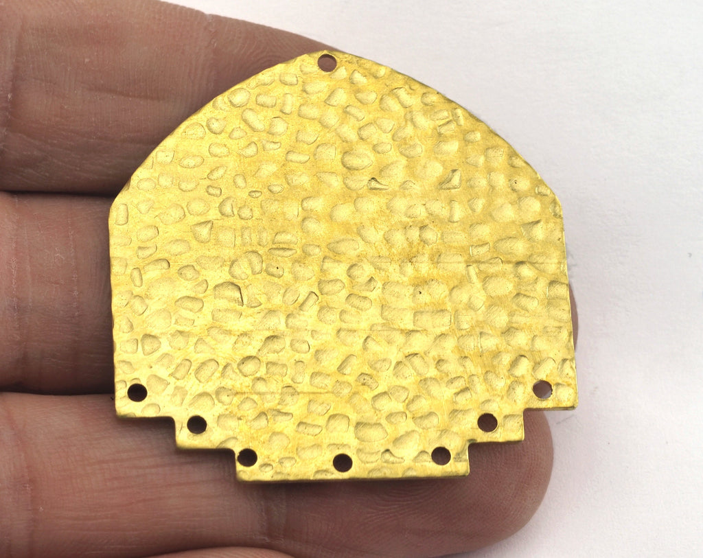 Hammered Geometric Connector (Optional holes) Charms Raw Brass 40x40mm 0.8mm thickness Findings OZ3130-775