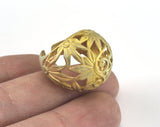 Leaf Butterfly Ring Adjustable Raw brass (18mm 7.5US inner size) OZ3004