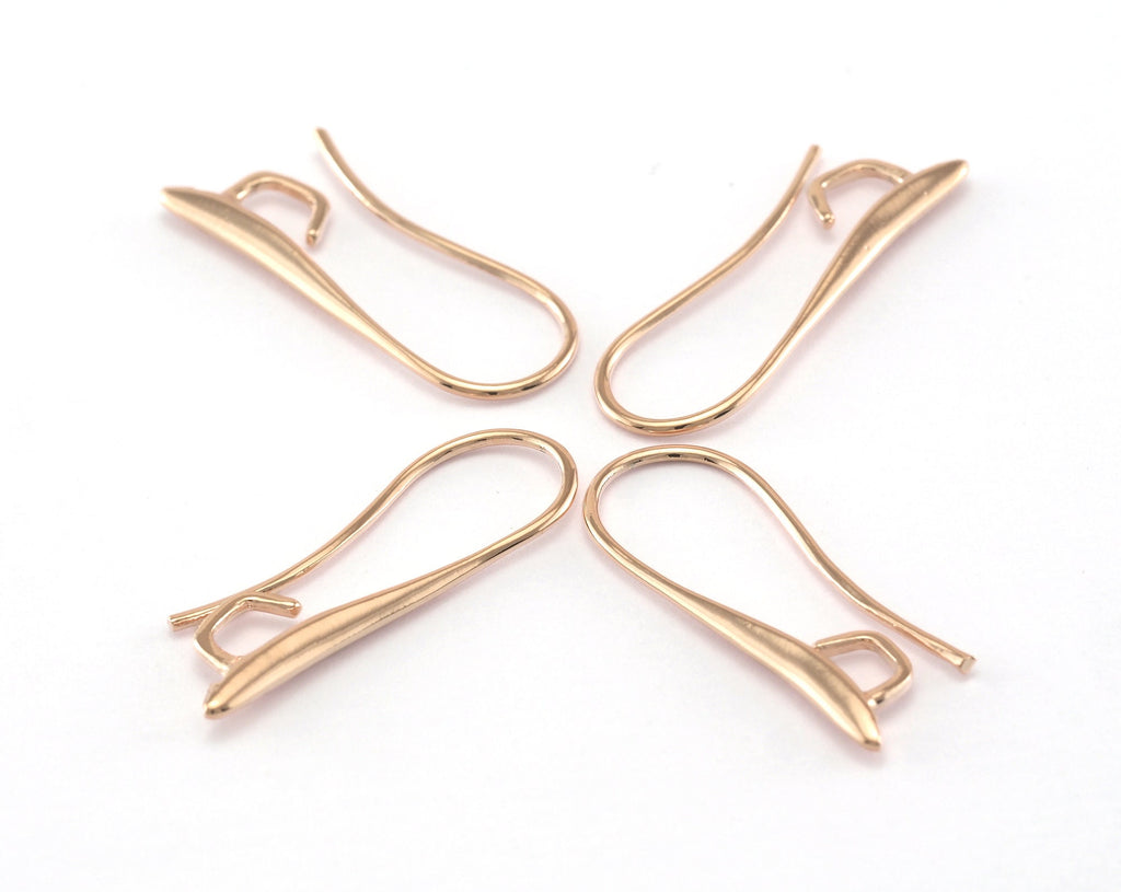 Earring Hook 24mm rose gold plated brass with holder 1263RG