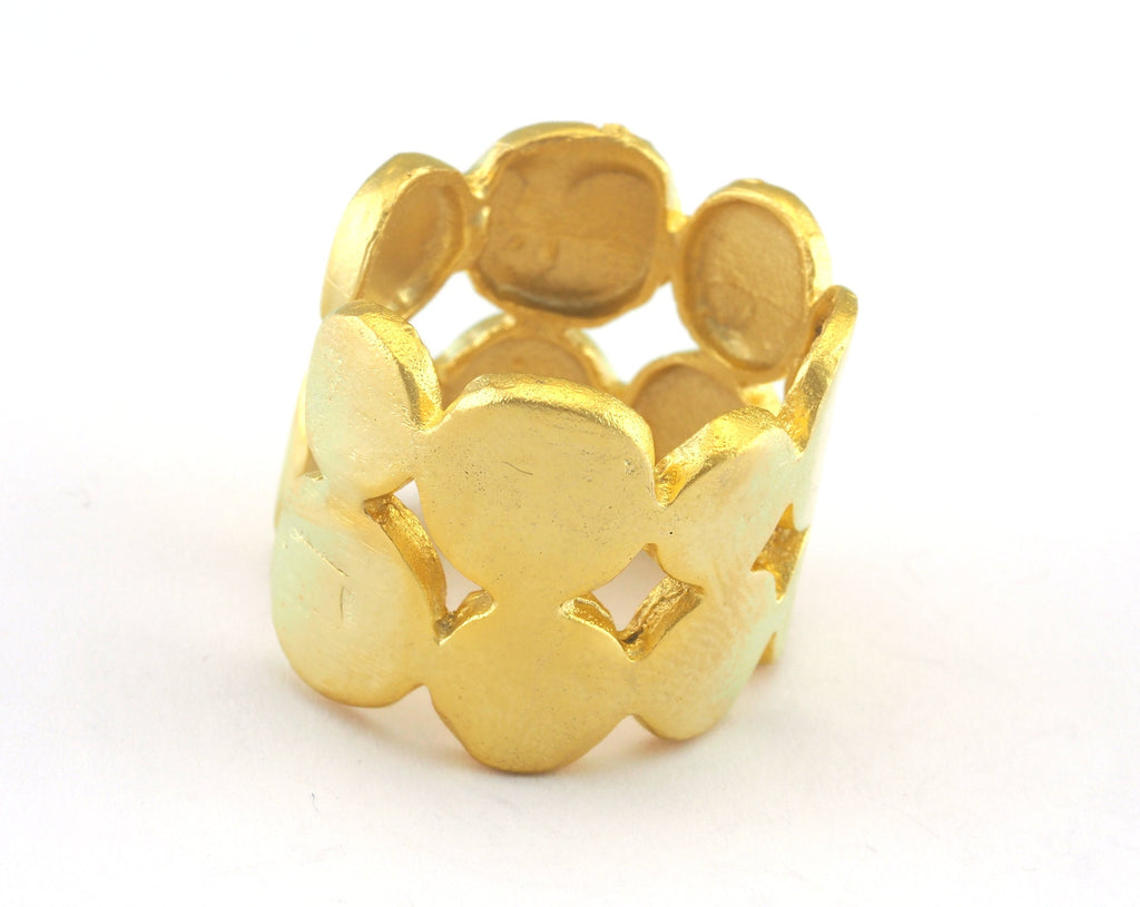 Ring Adjustable Ring Matte Gold Plated brass (18mm 8US inner size - Adjustable ) Oz3216 ring20
